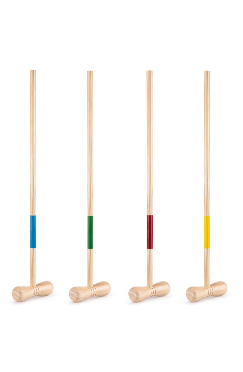 Grasshopper Games Croquet Set Wood Mallets Balls Travel Bag Family Age 3+, Alternate, color, Multicolored
