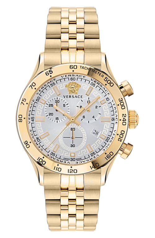 Shop Versace Hellenyium Chronograph Bracelet Watch, 44mm In Ip Yellow Gold