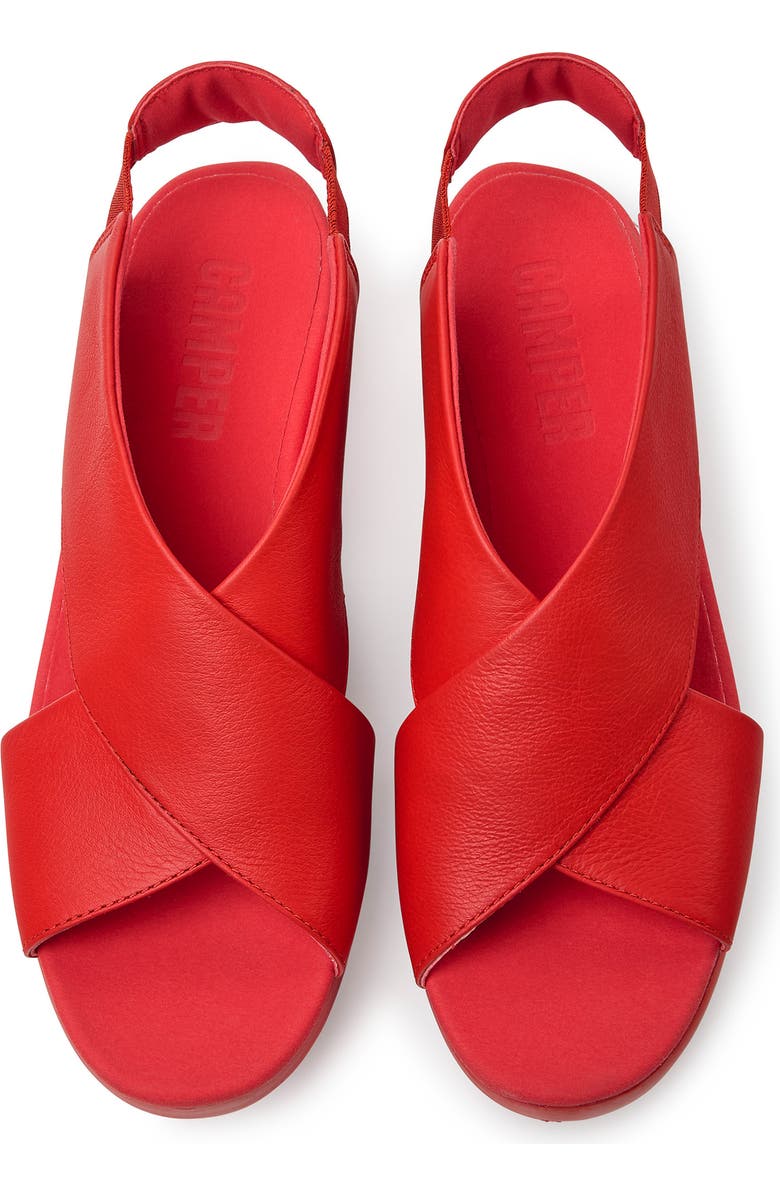 Camper Balloon Slingback Wedge Sandal, Alternate, color, Bright Red