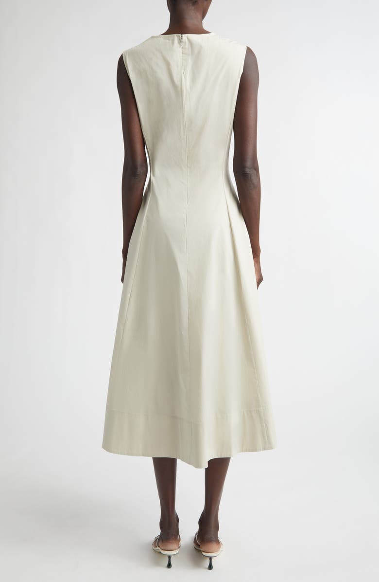 Oscar de la Renta Porcelain Flowers Stretch Cotton Poplin A-Line Dress, Alternate, color, Pink/ Oatmeal