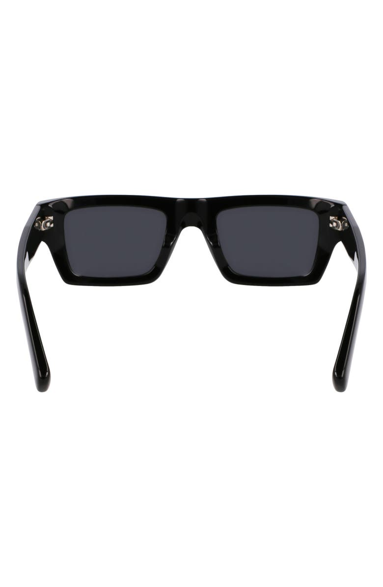 FERRAGAMO Prisma 50mm Rectangular Sunglasses, Alternate, color, Black