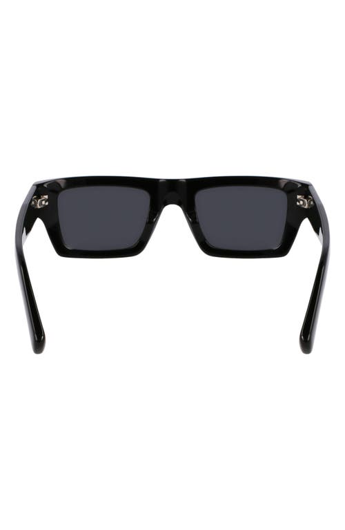 Ferragamo Prisma 50mm Rectangular Sunglasses In Black