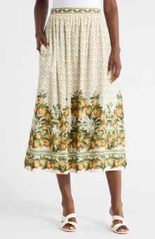 MAX STUDIO Border Print Maxi Skirt