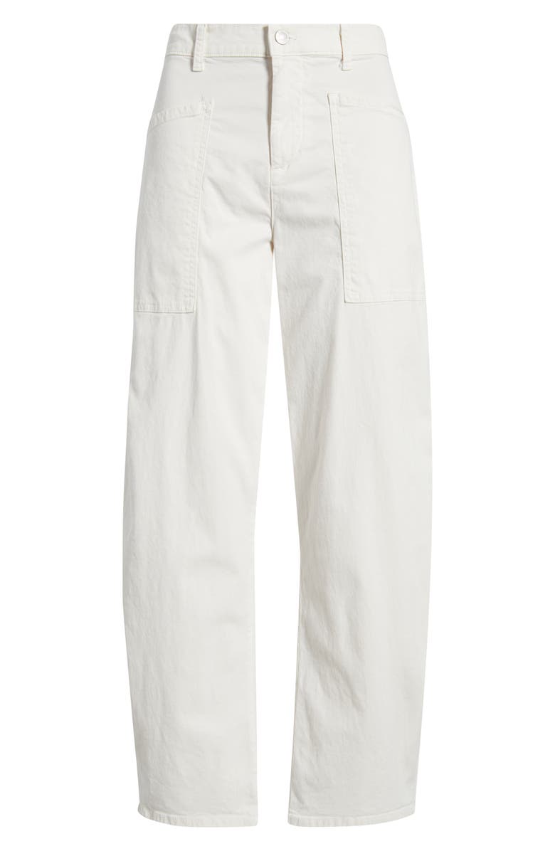 Frank & Eileen Bray Barrel Leg Cotton Twill Pants, Main, color, Chalk