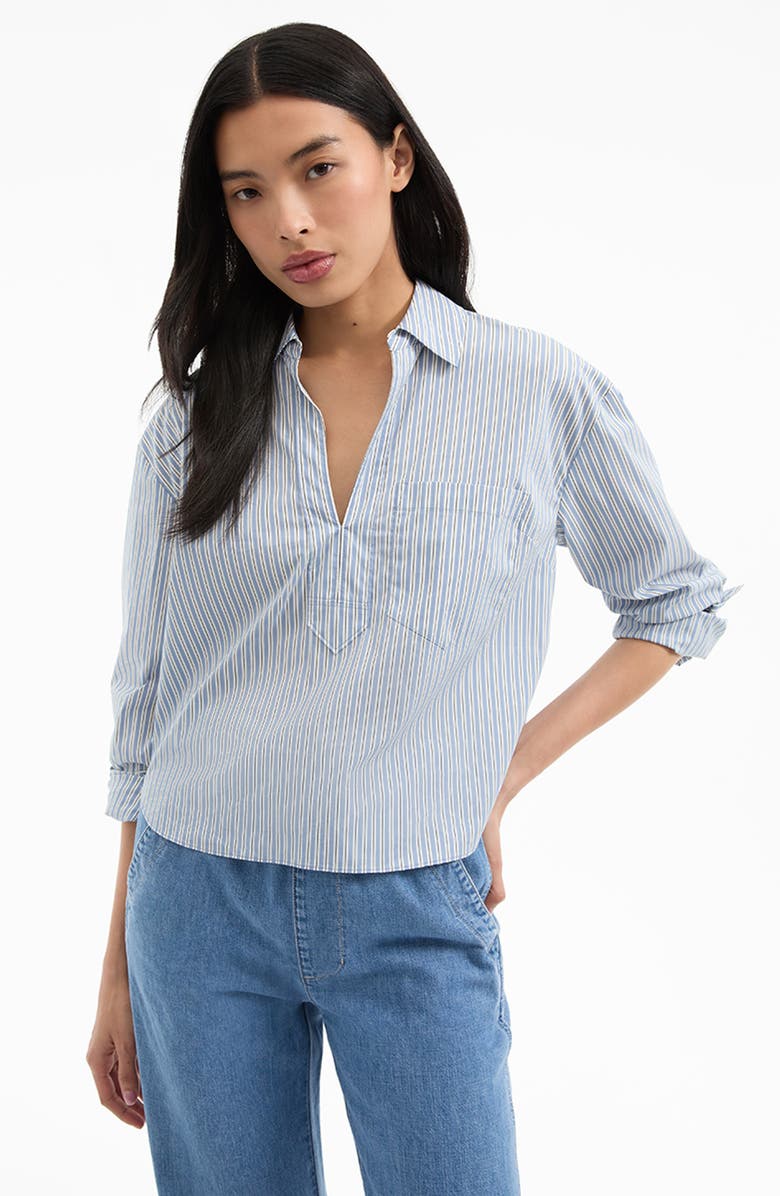 Veronica Beard Khai Collared Top, Alternate, color, 