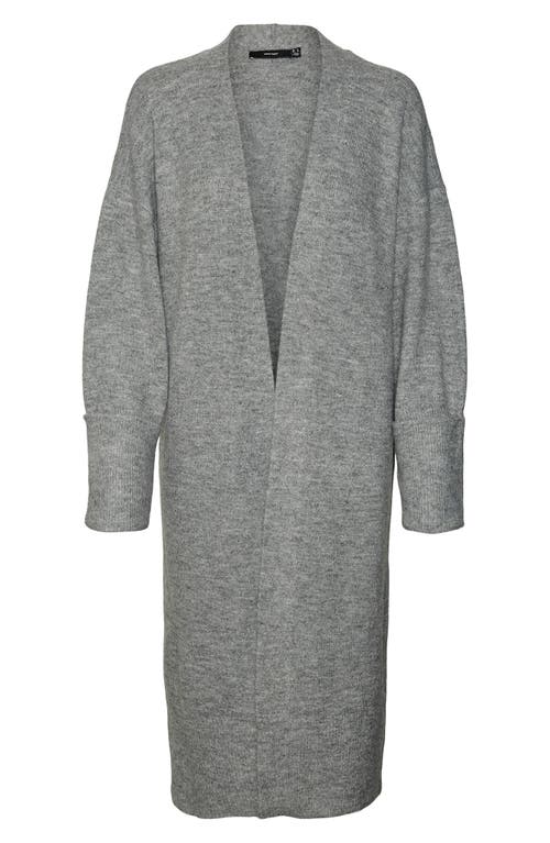 Vero Moda Jupiter Long Sleeve Open Cardigan In Gray