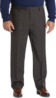 Oak Hill by DXL Big & Tall  Waist-Relaxer Plaid Dress Pants