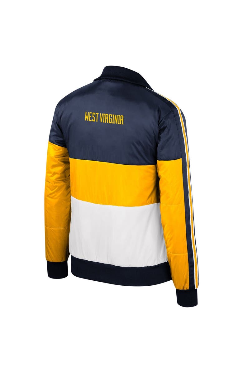 THE WILD COLLECTIVE Women's The Wild Collective Gold West Virginia Mountaineers Color-Block Puffer Full-Zip Jacket, Alternate, color, Gold