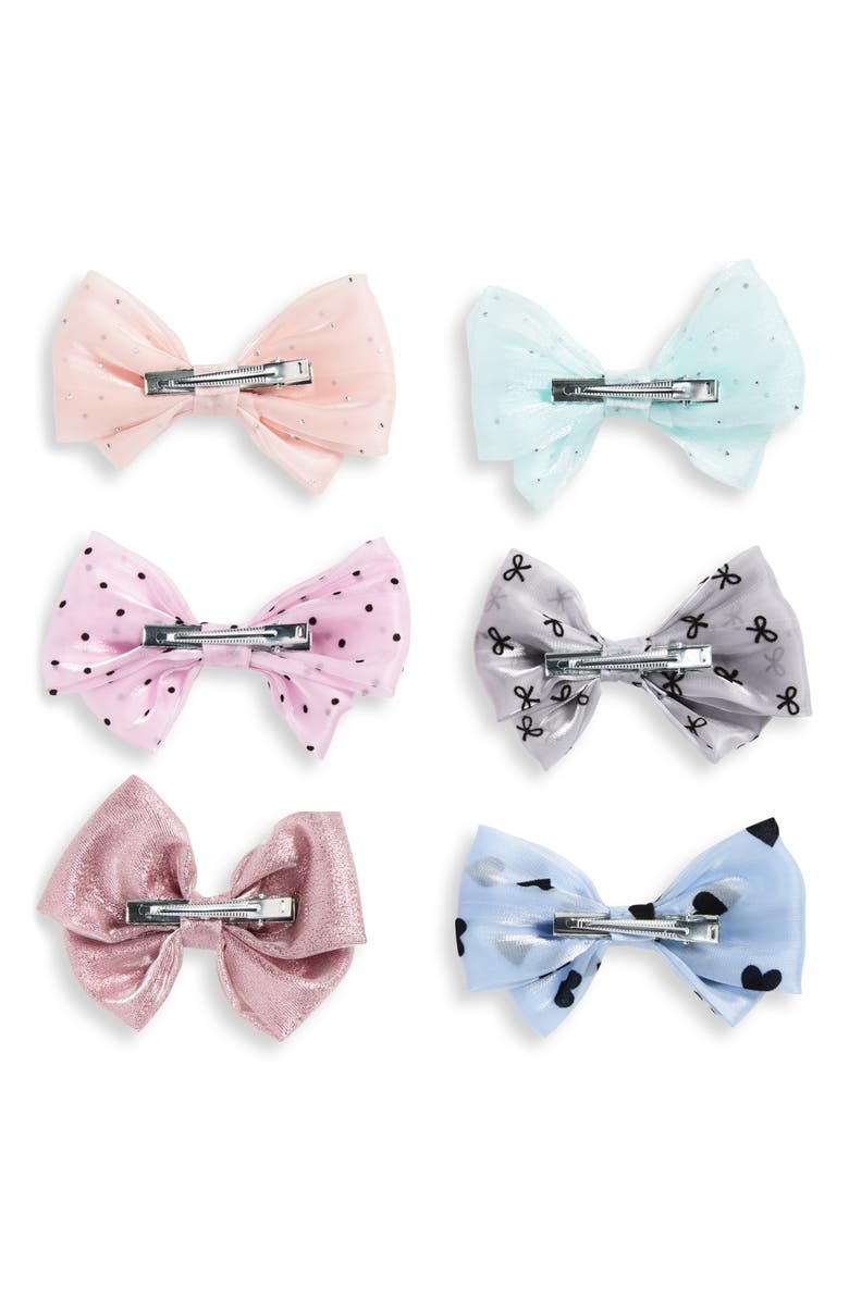 Capelli New York Kids' Assorted 6-Pack Hair Bows, Alternate, color, Pink Pale Multi