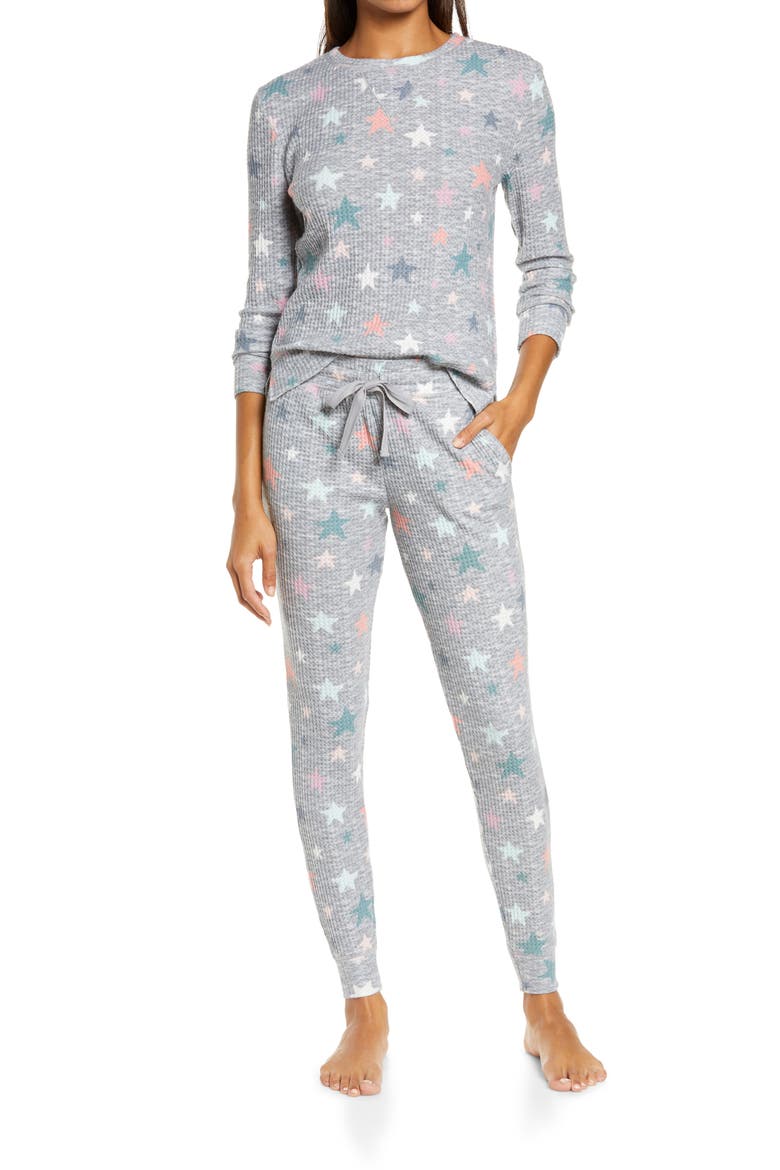Waffle Knit Pajamas, Main, color, WINDSTAR TRADEWINDS INTARSIA