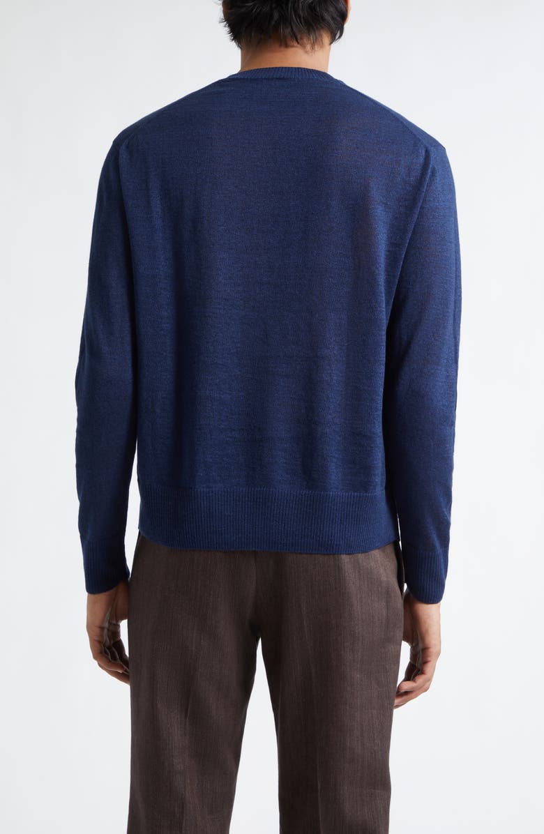 J. Mueser Flax & Cotton Crewneck Sweater, Alternate, color, Navy