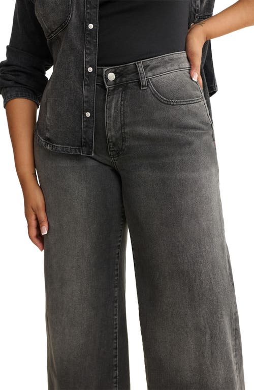 Warp & Weft Warp+weft Nce High Waist Wide Leg Jeans In Gray