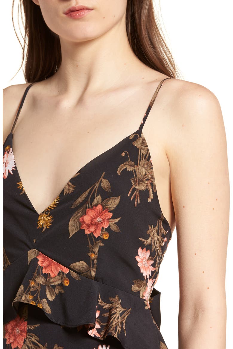Tiered Maxi Dress, Alternate, color, BLACK FLORAL