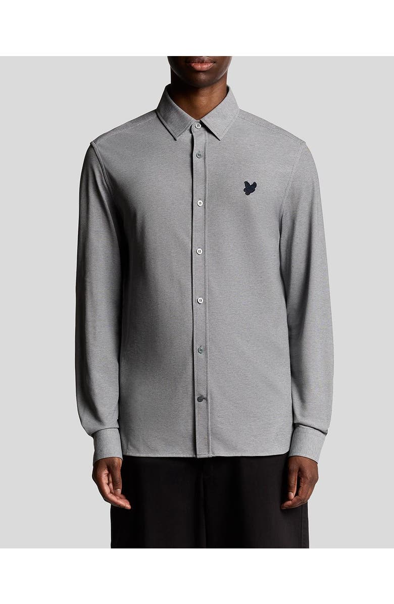 Lyle & Scott Jacquard Stripe Long Sleeve Shirt, Alternate, color, White/ Deep Tan
