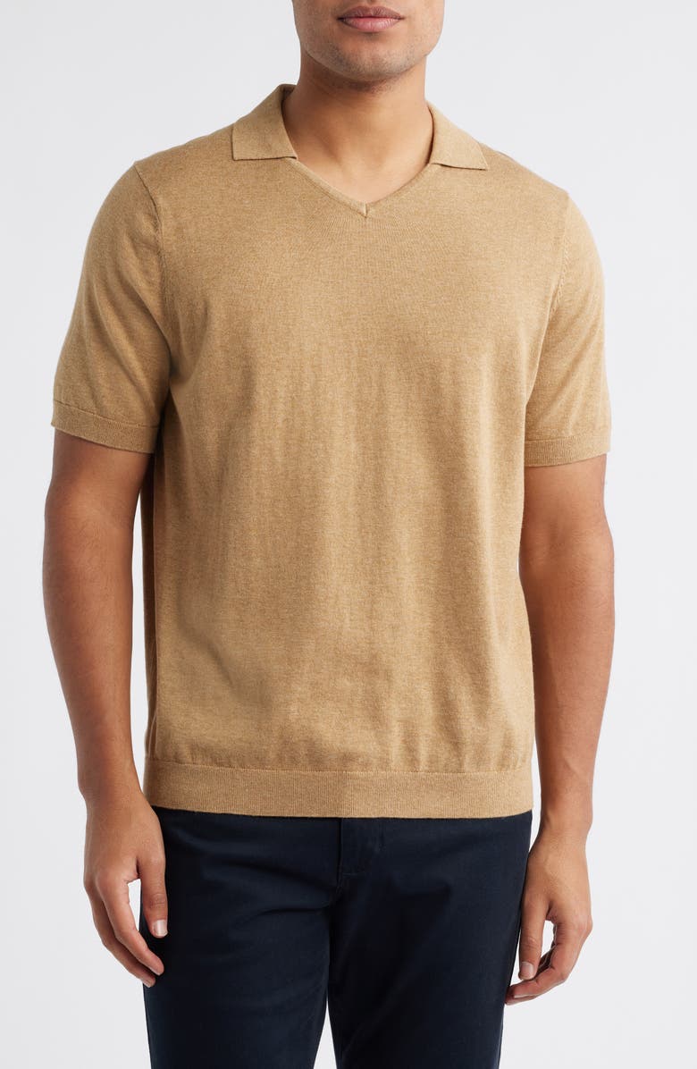 Scott Barber Short Sleeve Johnny Collar Polo Sweater, Main, color,