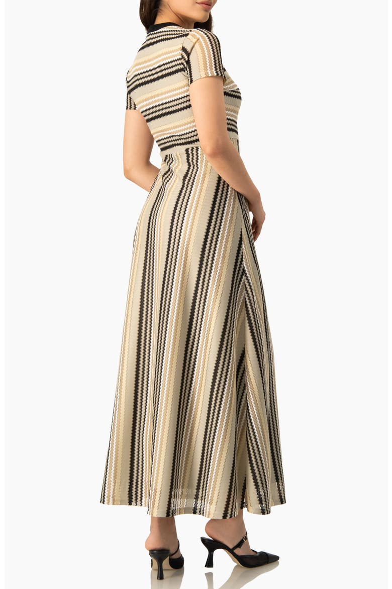 Chevron Stripe Crochet Knit Maxi Dress, Alternate, color, Beige