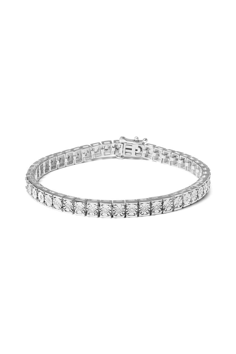 Silver 1/10 Cttw Diamond 7.25" Link Bracelet, Main, color, White