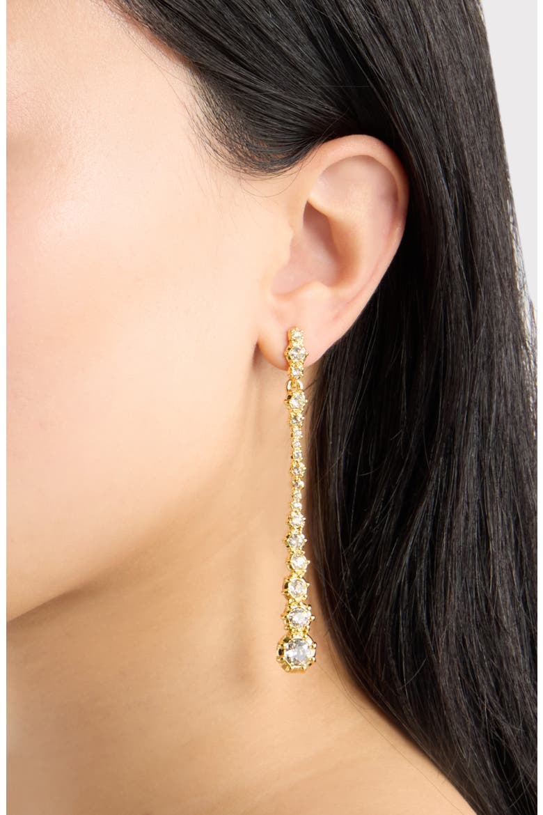 Punk Royale Crystal Linear Drop Earrings, Alternate, color, CRYSTALS/ YELLOW GOLD