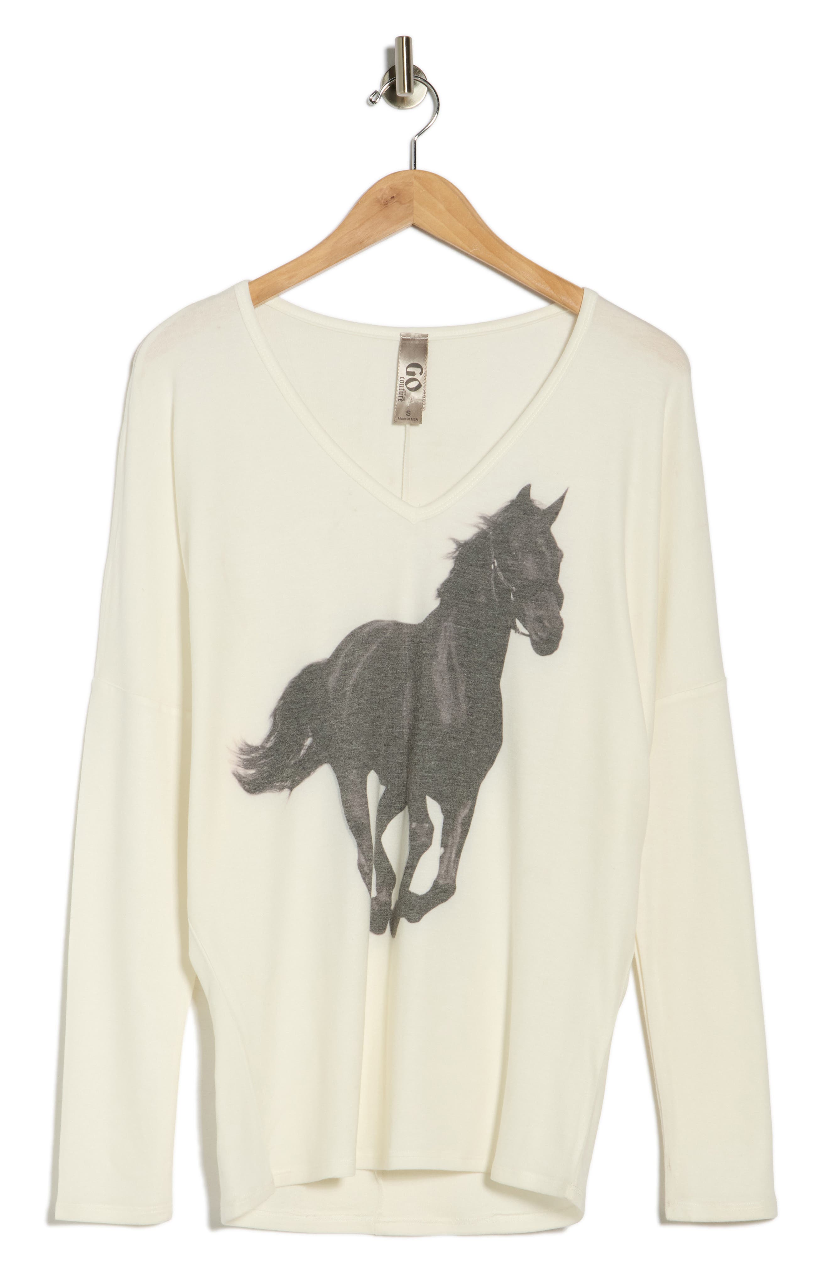GO COUTURE Horse V-Neck Sweater