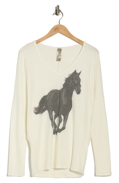 Horse V-Neck Sweater