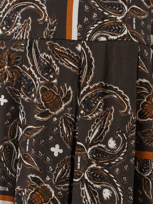 Saint And Sofia Saint + Sofia Everly Pleated Skirt In Brown