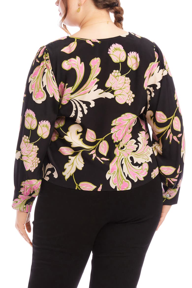 Floral Drape Front Top, Alternate, color, FLORAL