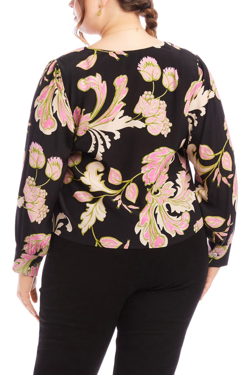 Karen Kane Floral Drape Front Top, Alternate, color, Floral