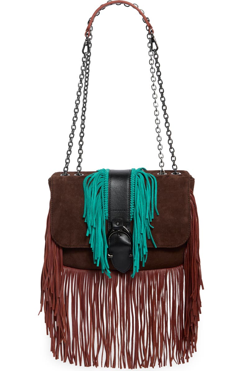 Longchamp Small Amazone Convertible Crossbody Bag, Main, color, Ebony