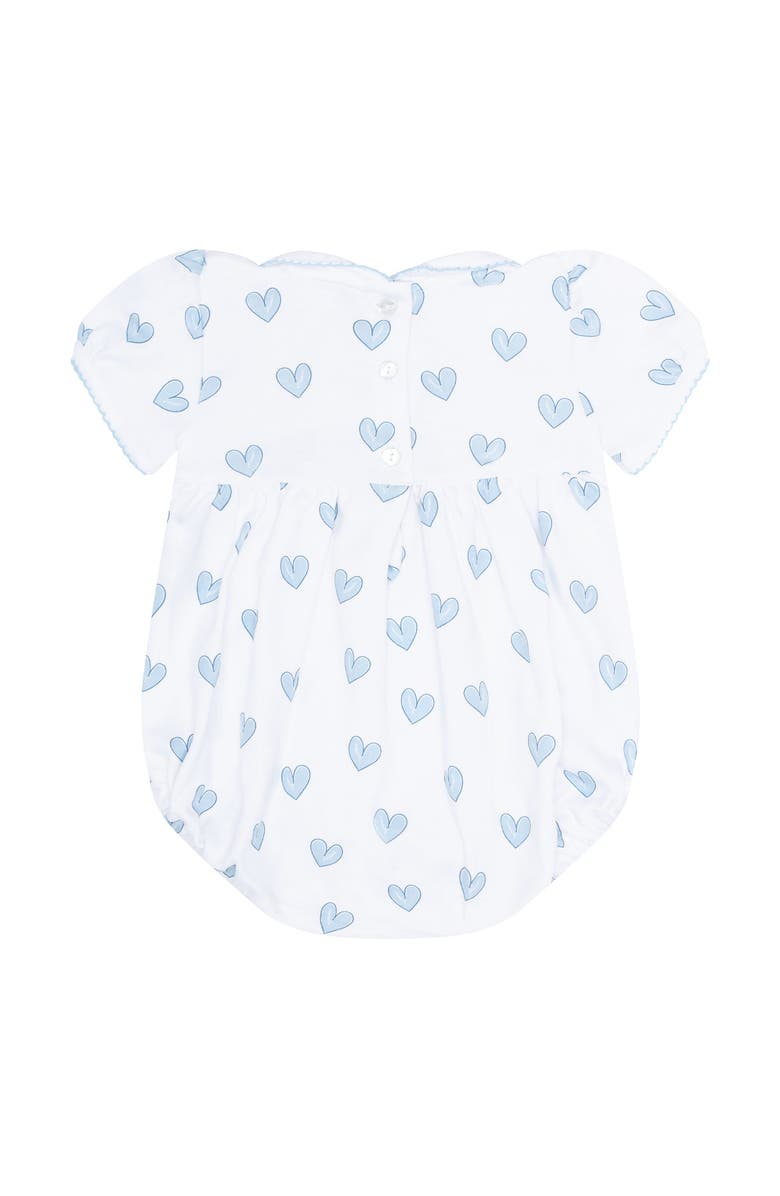 Nellapima Blue Heart Print Smocked Bubble - Baby, Alternate, color, Blue
