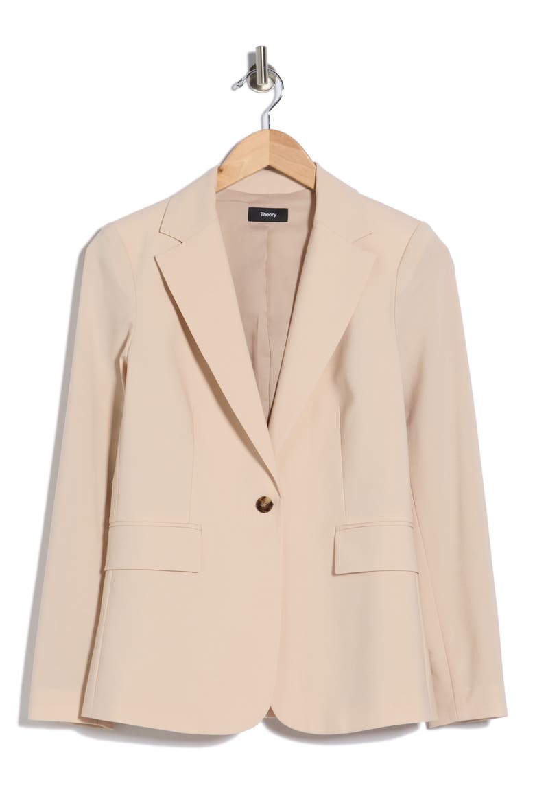 Gabrielle Stretch Wool Blazer, Alternate, color, LIGHT DESERT
