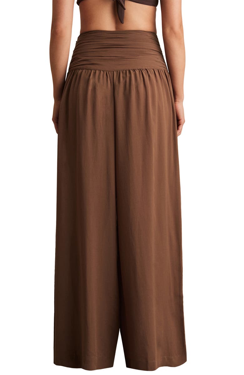 Reiss Lola High Waist Cover-Up Pants, Alternate, color, Brown