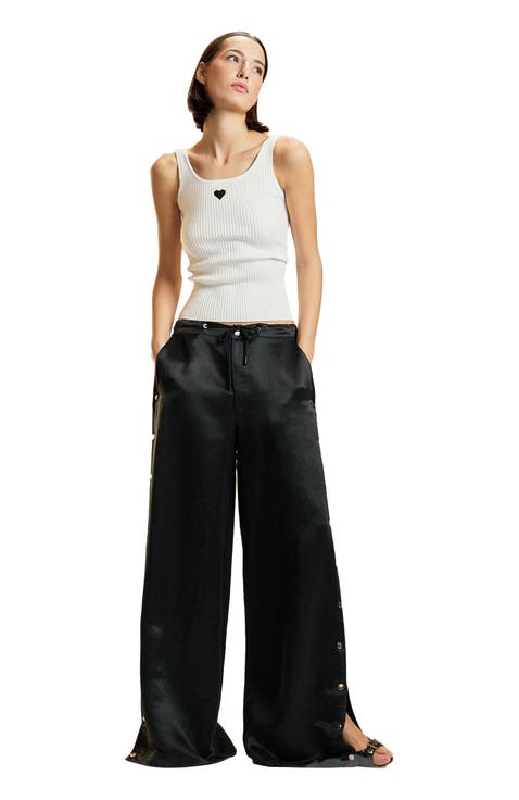 Wide Leg Snap Pants