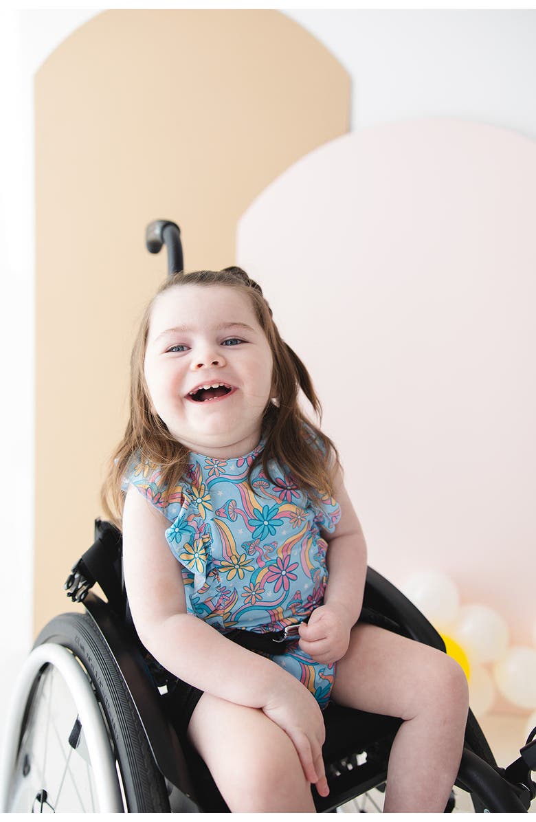 Charlie Lou Baby<sup>®</sup> Groovy Fall After All Bubble Ruffle Bodysuit, Alternate, color, Blue