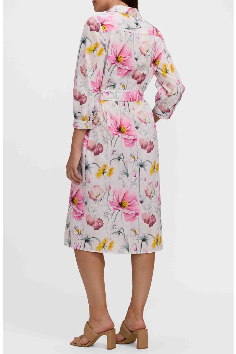 Esther Floral Belted Cotton Shirtdress, Alternate, color, PINK/ MULTI