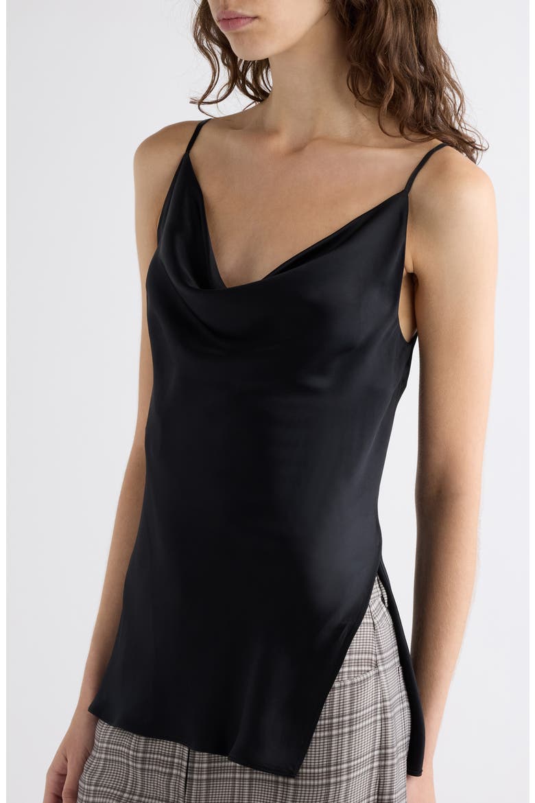 Temi Satin Tank, Alternate, color, BLACK