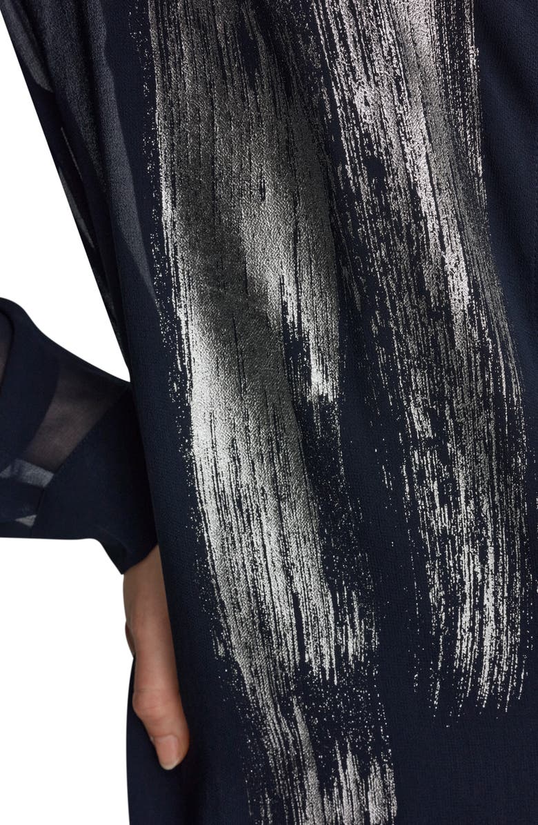 Donna Karan New York Metallic Foil Georgette Button-Up Shirt, Alternate, color,