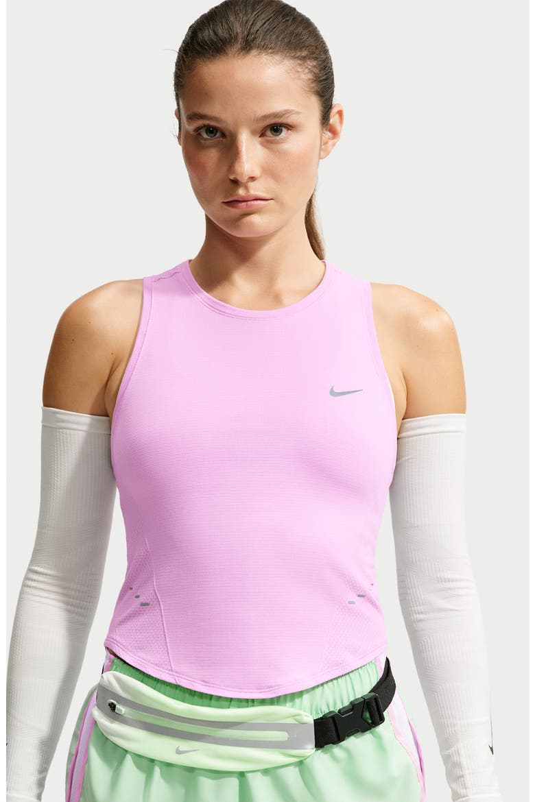 Swift Dri-FIT Seamless Tank, Alternate, color, PINK RISE/ COOL GREY