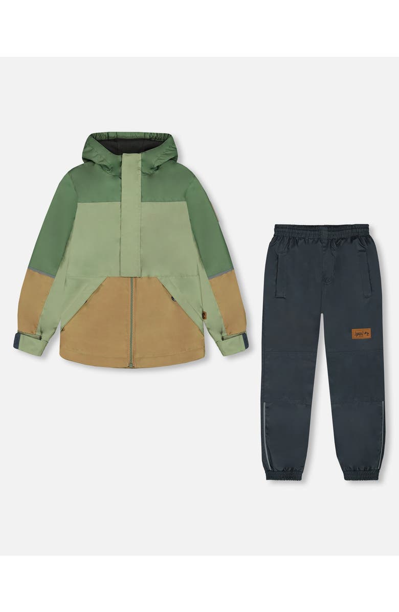 Deux par Deux Baby Boy's Two-Piece Mid-Season Outerwear Set Pale Green, Sage, Tan, And Gray, Main, color, 