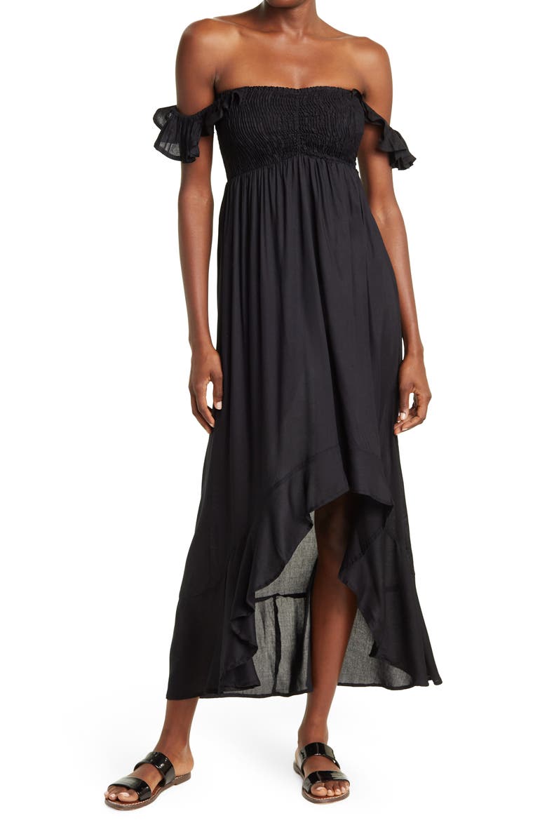 BOHO ME Off the Shoulder Hi-Low Dress, Main, color,