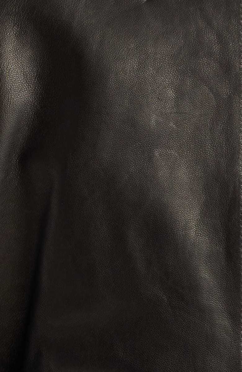 Rick Owens Asymmetric Leather & Virgin Wool Biker Jacket, Alternate, color, 