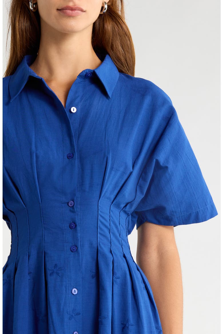 Sammie Pleated Eyelet Cotton Minidress, Alternate, color, NAVY