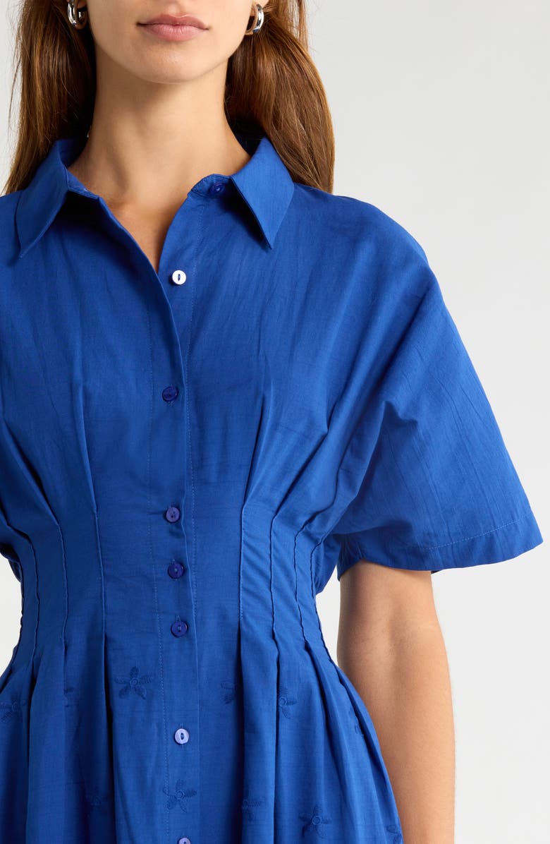 SUGARLIPS Sammie Pleated Eyelet Cotton Minidress, Alternate, color, Navy