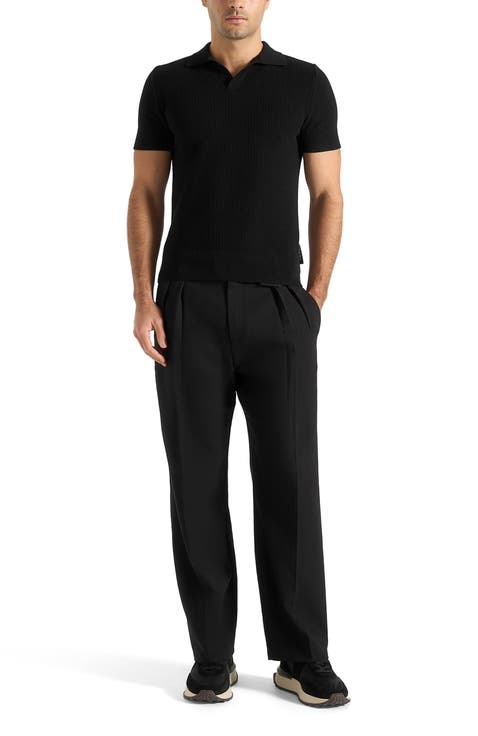 Rowen Textured Knit Revere Polo Shirt