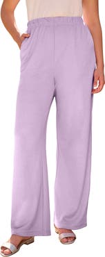 Roaman's Plus Size Pull On Wide Leg Soft Knit Pant