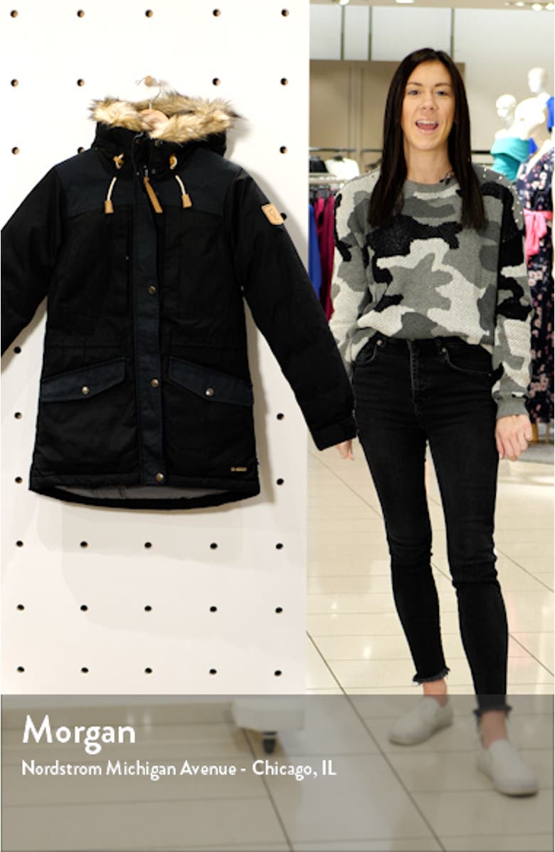 Singi 600 Fill Power Down Jacket with Faux Fur Trim, sales video thumbnail