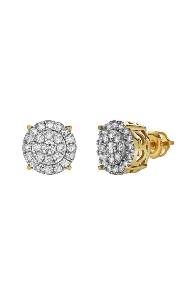 Eirlys 10K Yellow Gold Cluster Diamond Unisex Earrings - 0.77 Cts, Main, color, 10K Yellow Gold
