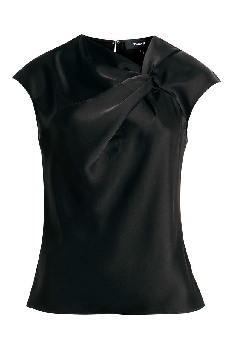 Satin Twist Neck Top, Alternate, color, BLACK - 001