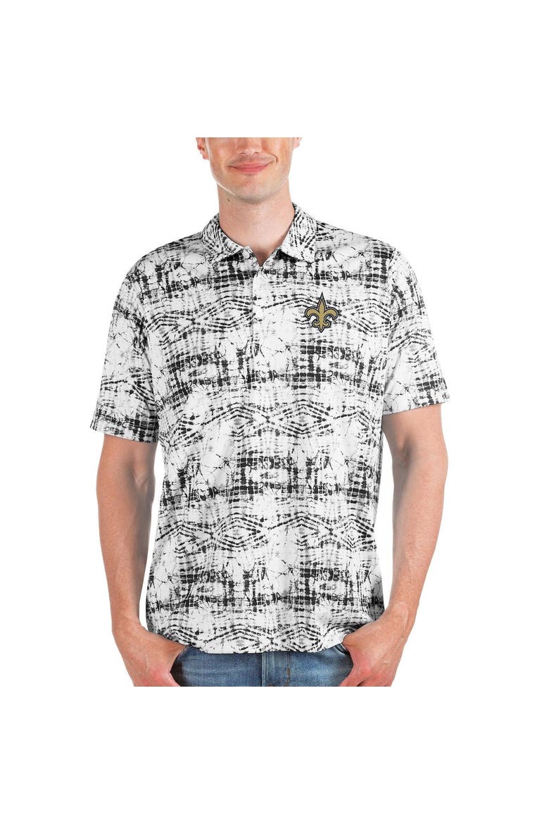 Men's Antigua Black New Orleans Saints Vivid Polo, Alternate, color, Black