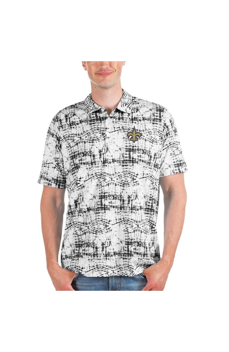 ANTIGUA Men's Antigua Black New Orleans Saints Vivid Polo, Alternate, color, 
