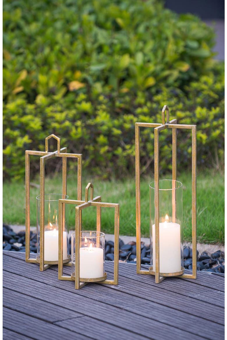Set of Three Lantern Set, Alternate, color, GOLD